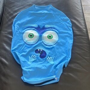 Blue Cute Monster Silly Face Suitcase Cover